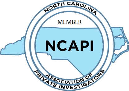 A circle with the words north carolina association of private investigators in it.